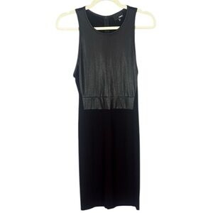 Aritzia Wilfred Free Black Faux Leather Sleeveless Bodycon Midi Dress Size M